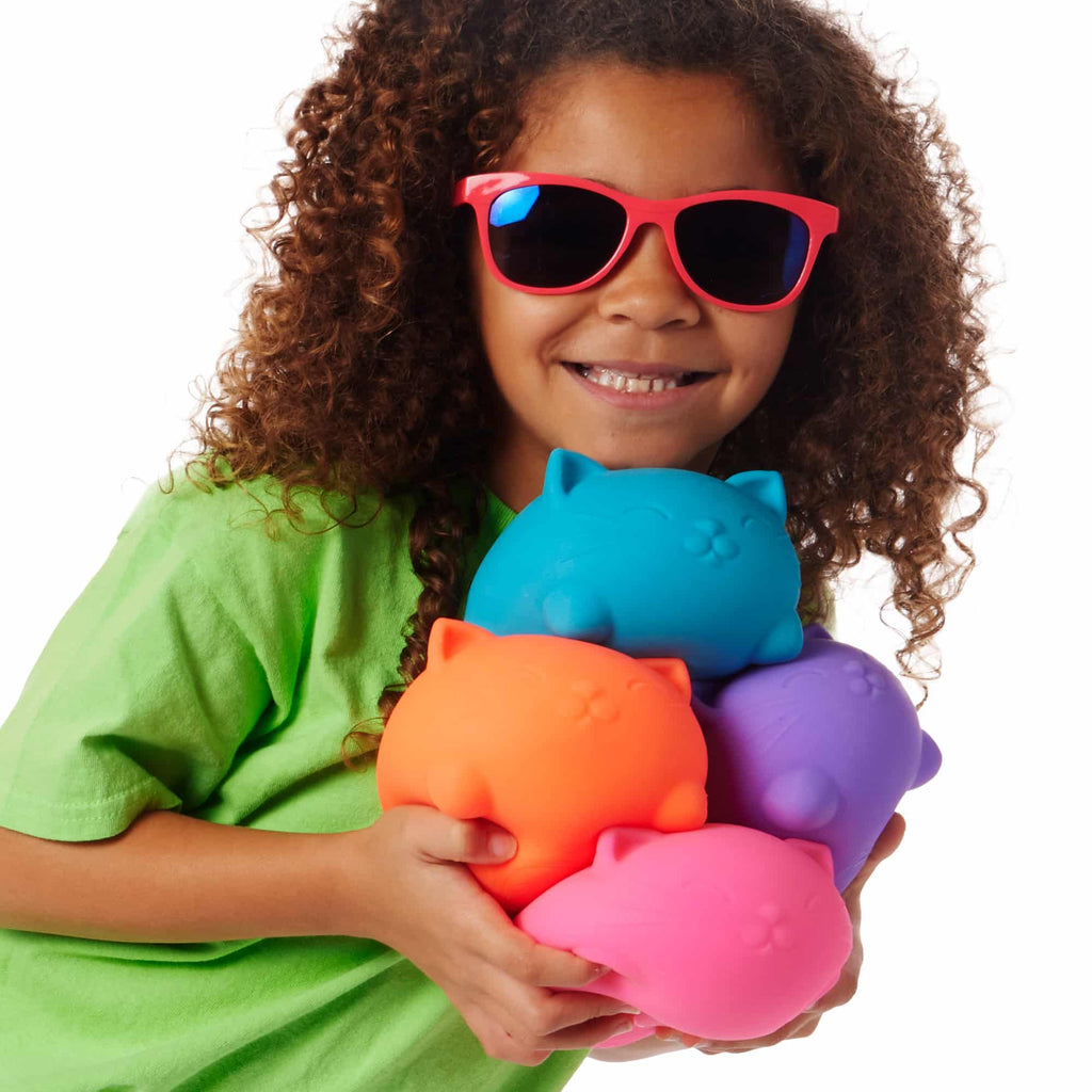 Fun Fidget Monster Super NeeDoh Cool Cats | Select Opal Prairie - Collectible Shaggy Monster Squishable Toy Detail