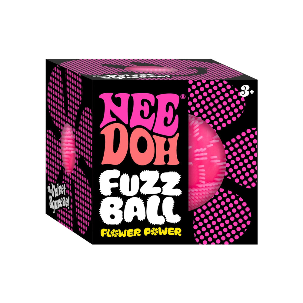 Spiky Ribbed NeeDoh Fuzz Ball Flower Power | Signature Elm Point - Fuzzy Flocked Textured Sensory Fidget Ball Detail
