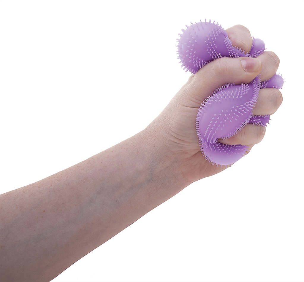 Spiky Ribbed NeeDoh Fuzz Ball Flower Power | Signature Elm Point - Fuzzy Flocked Textured Sensory Fidget Ball - Surprise Me! (Random Color)