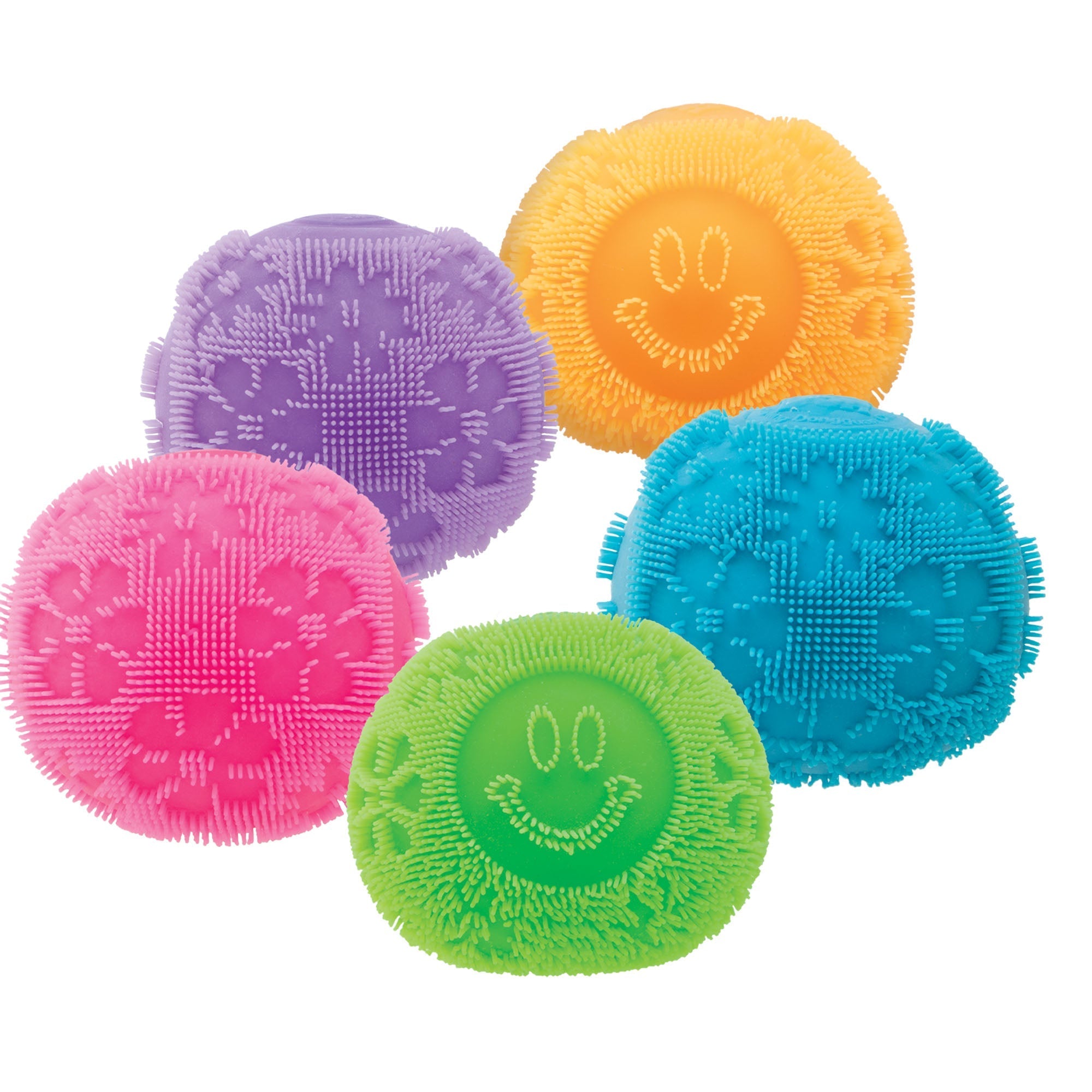 Spiky Ribbed NeeDoh Fuzz Ball Flower Power | Signature Elm Point - Fuzzy Flocked Textured Sensory Fidget Ball Detail