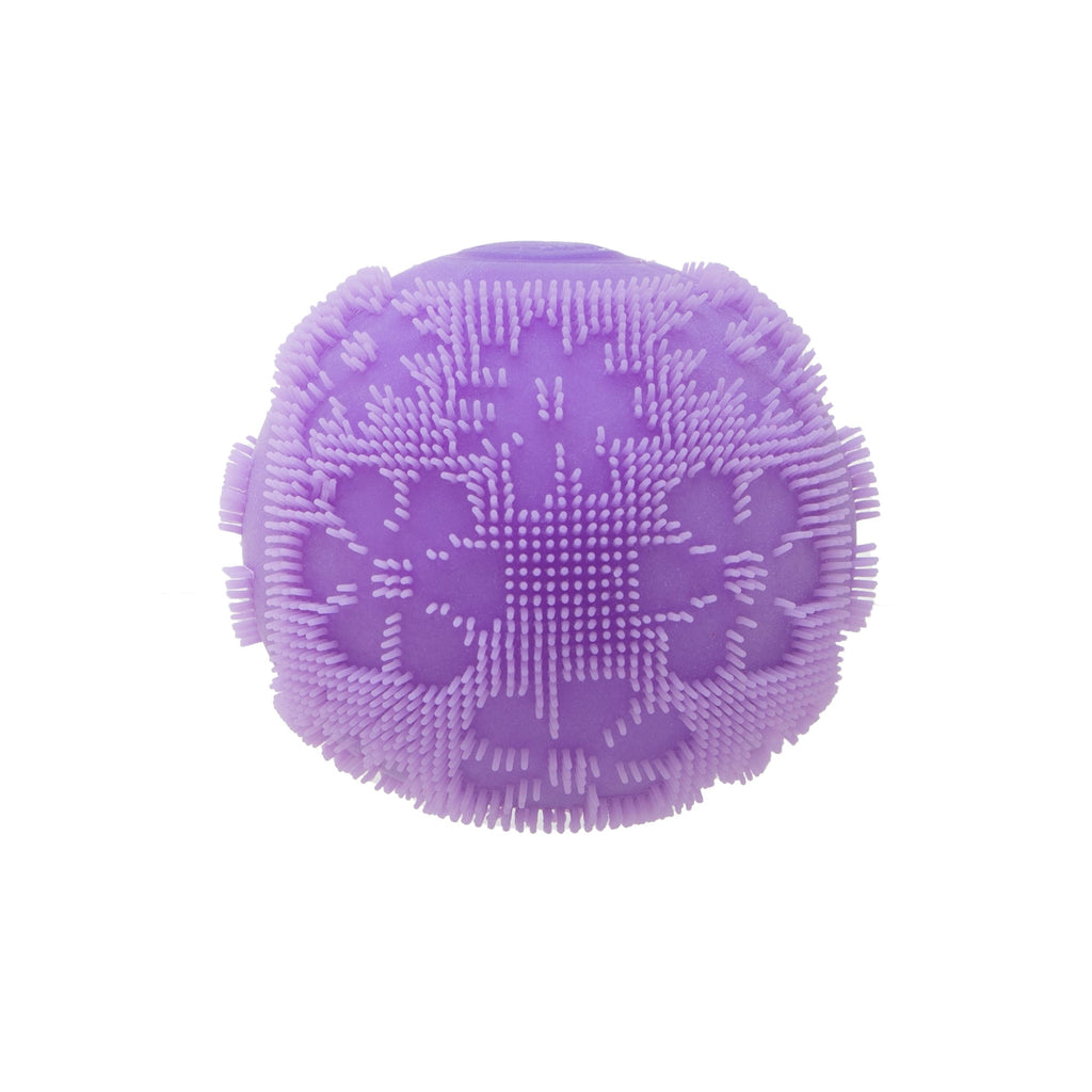 Spiky Ribbed NeeDoh Fuzz Ball Flower Power | Signature Elm Point - Fuzzy Flocked Textured Sensory Fidget Ball Detail