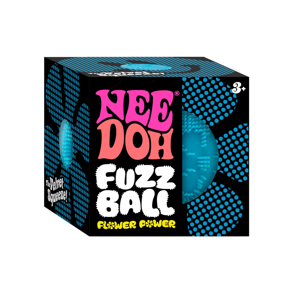 Spiky Ribbed NeeDoh Fuzz Ball Flower Power | Signature Elm Point - Fuzzy Flocked Textured Sensory Fidget Ball Detail